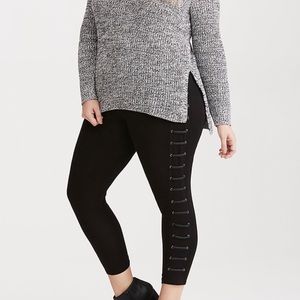 TORRID FAUX LEATHER LACE UP LEGGINGS
